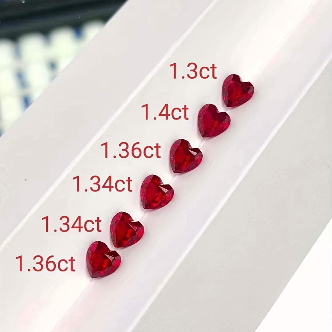 Heart Shape Lab Grown Pigeon Blood Ruby Gems for DIY Jewelry